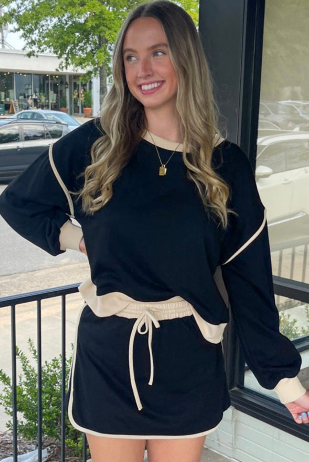 Bell Sleeve Pullover Skort Set