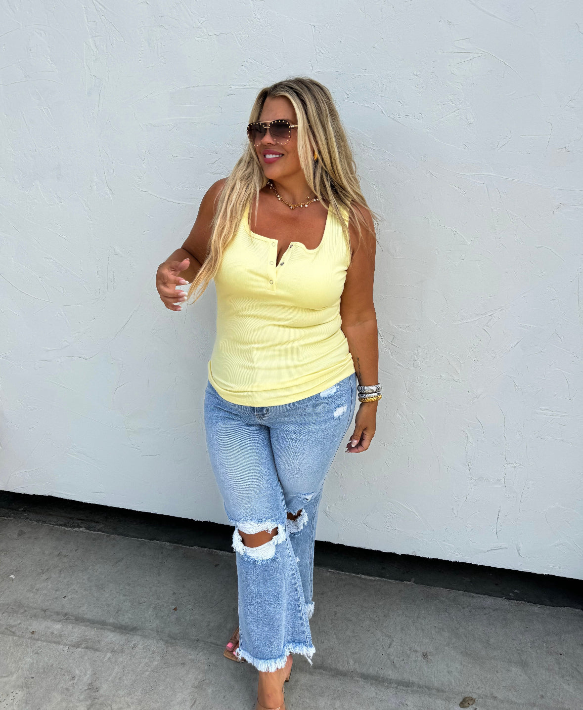 Brandee Snap Tank - Yellow