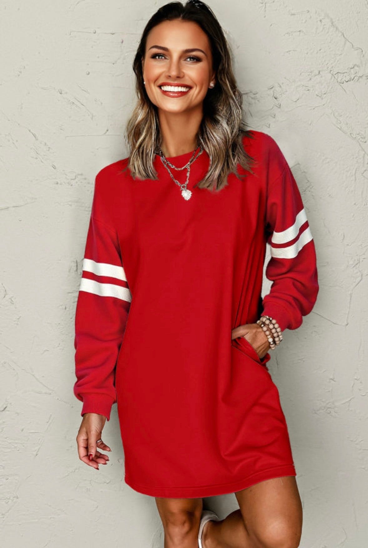 Varsity Striped Shift Dress (multiple colors)