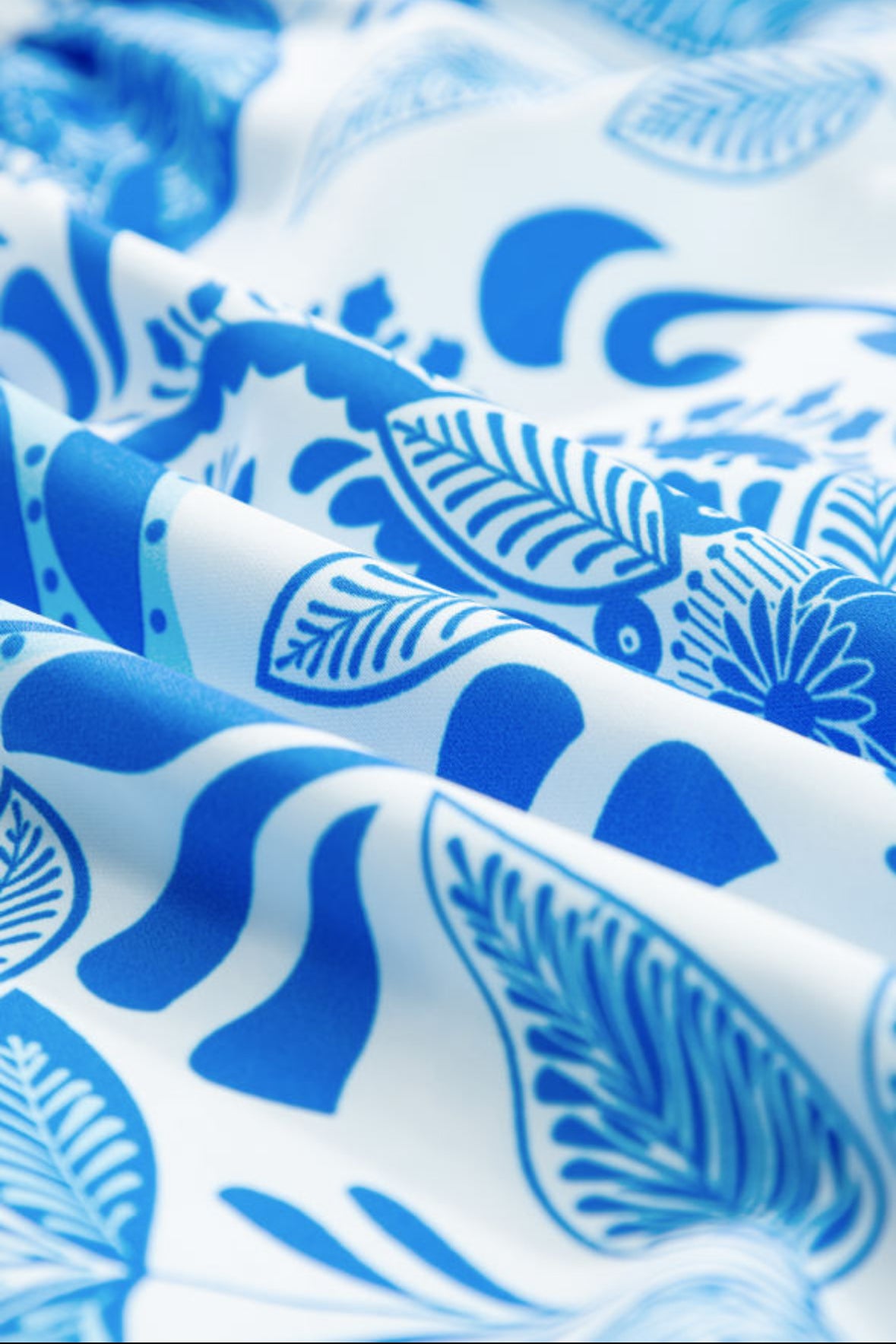 Sky Blue Retro Floral Mini Dress