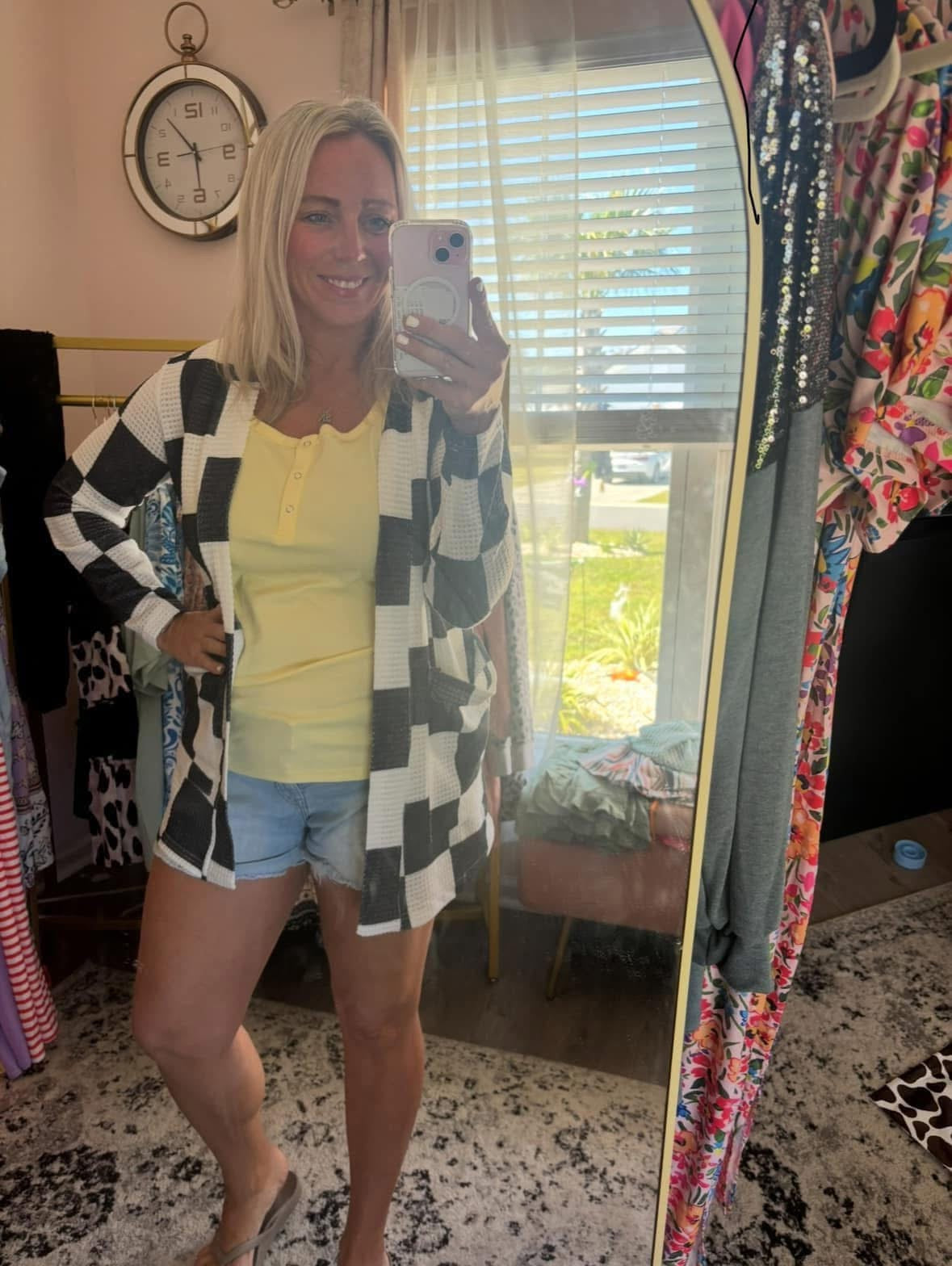 Black & White Checkered Lola Cardigan