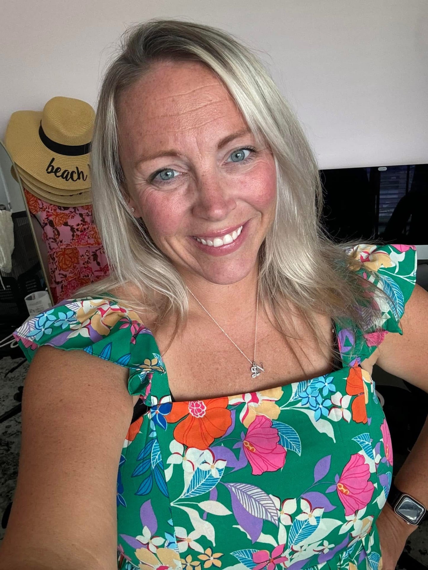 Tilly Green & Floral Dress