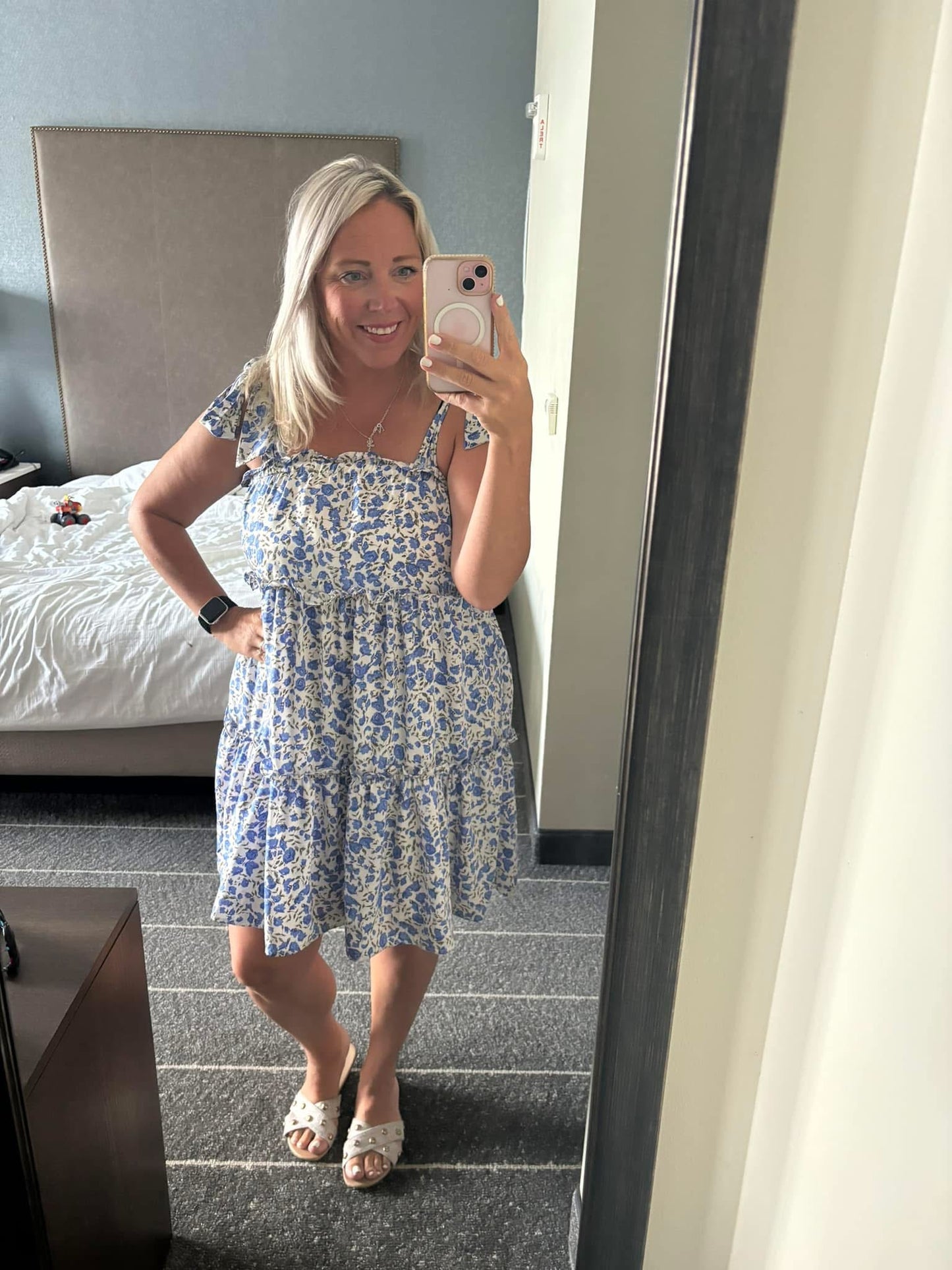 Lulu Floral Babydoll Dress - Blue