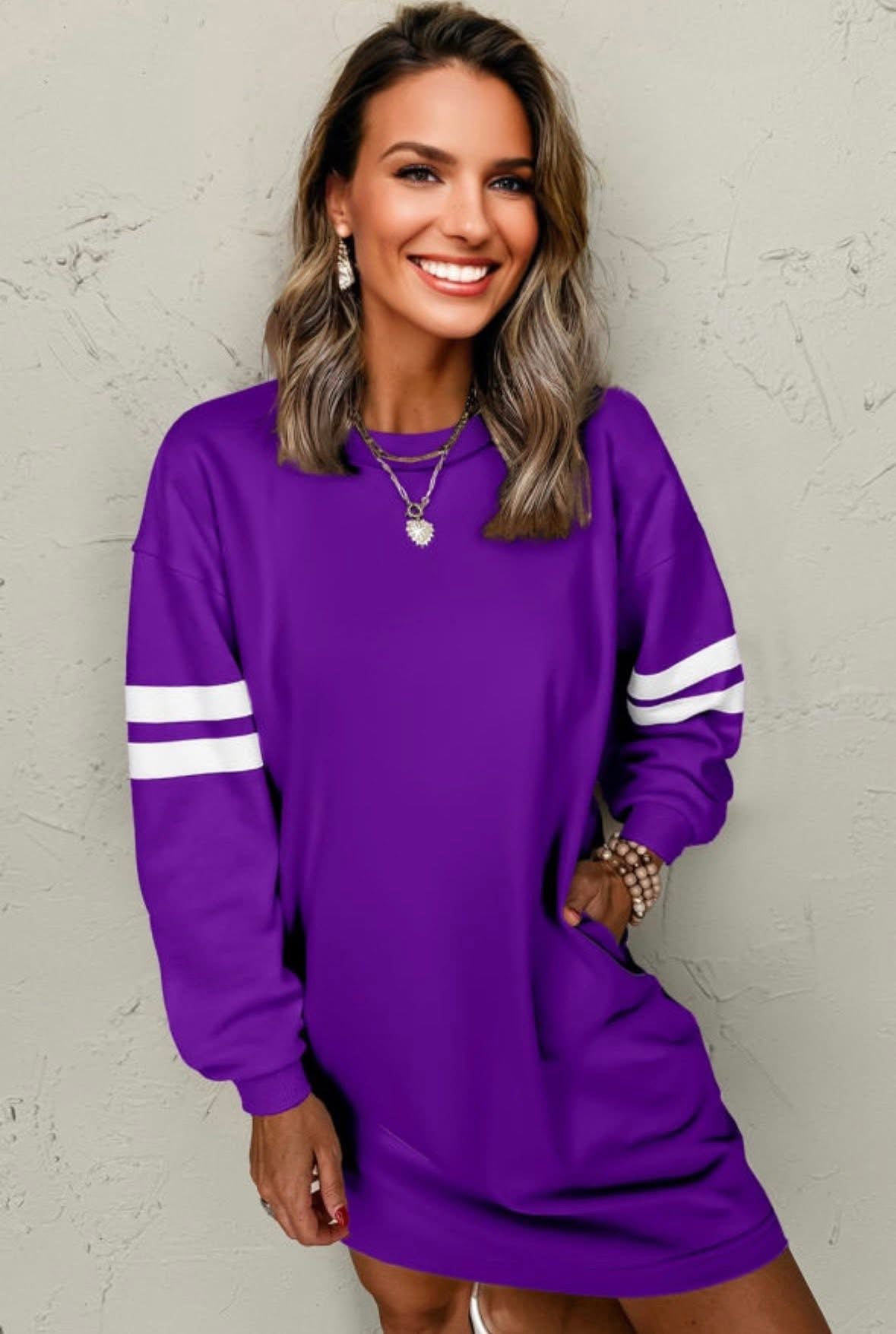 Varsity Striped Shift Dress (multiple colors)