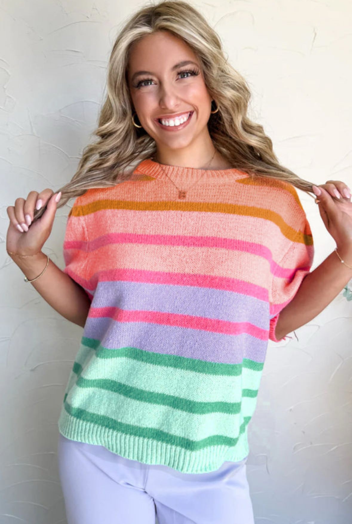 Burst of Color Bubble Sleeve Top