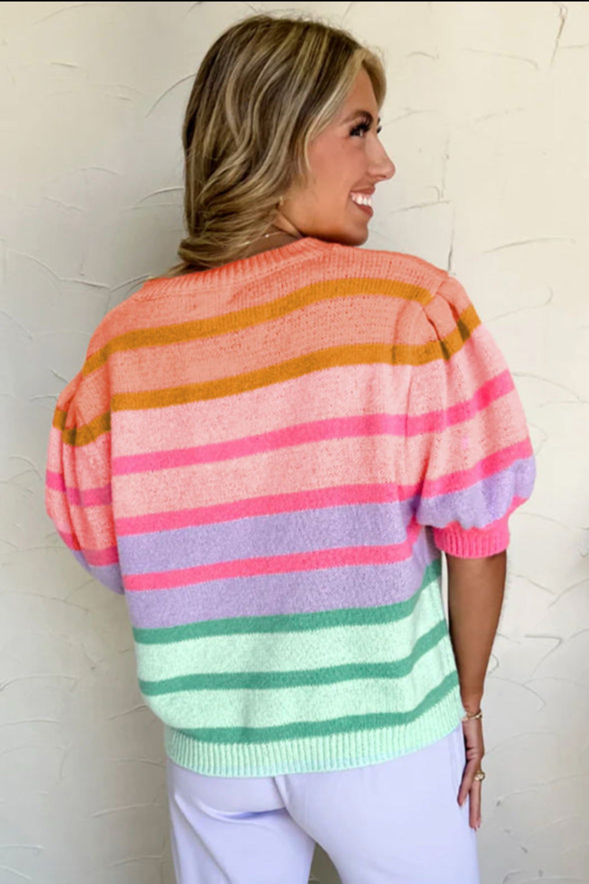 Burst of Color Bubble Sleeve Top