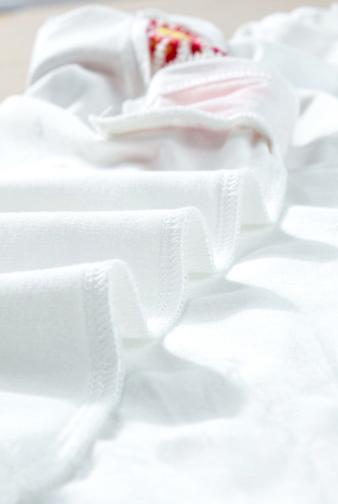 White Floral Crochet Sleeve Crew Tee *expected 2/1*