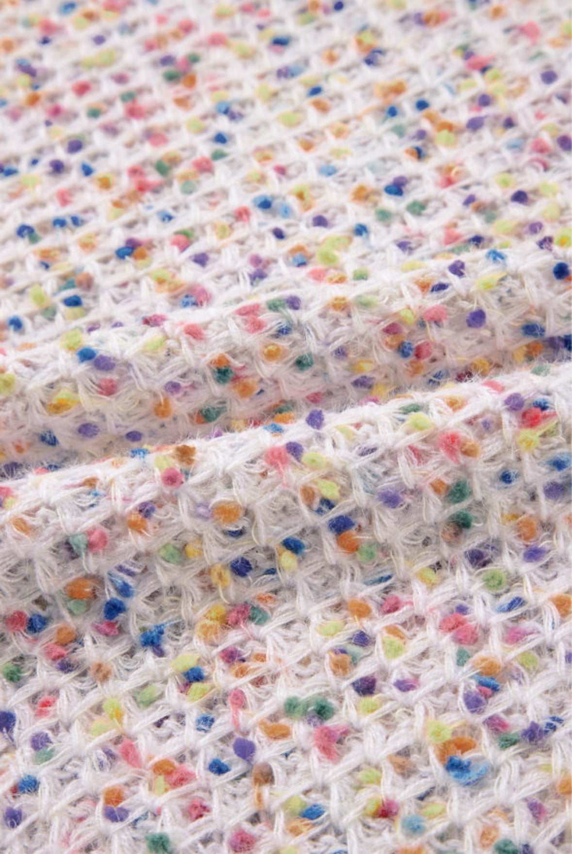 White Confetti Popcorn Knit Sweater *expected 2/1*