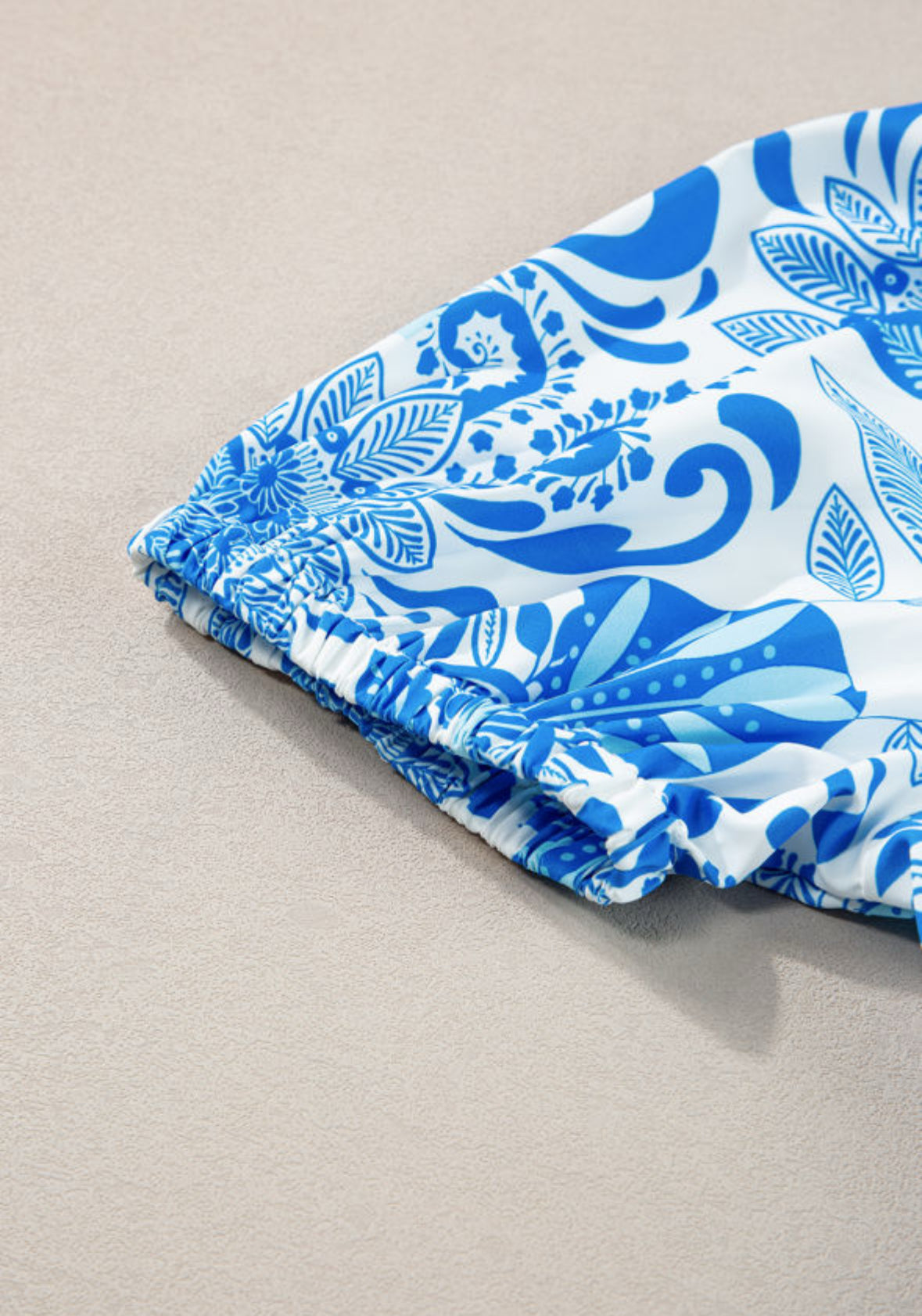 Sky Blue Retro Floral Mini Dress