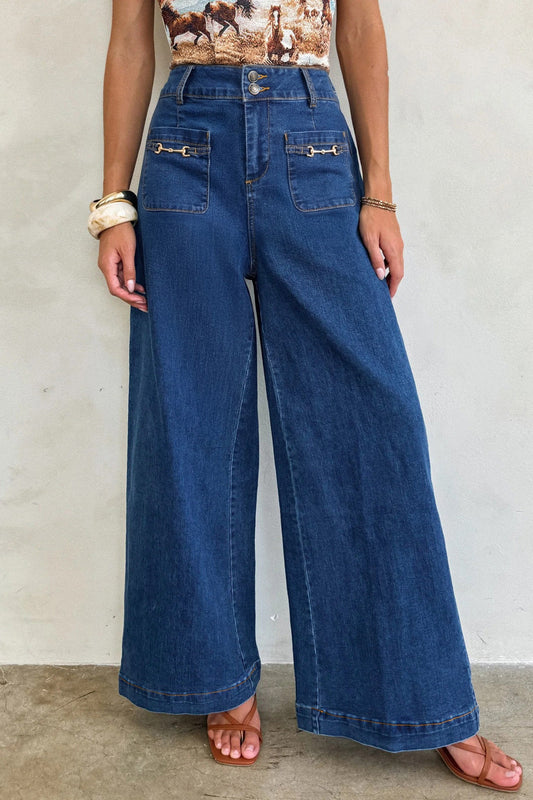 Hardware Decor Wide Leg Jeans RTS