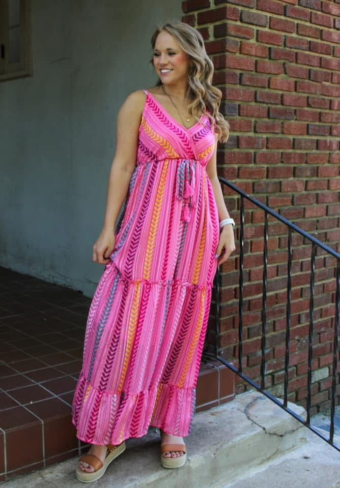 Mavvy Pink Chevron Maxi