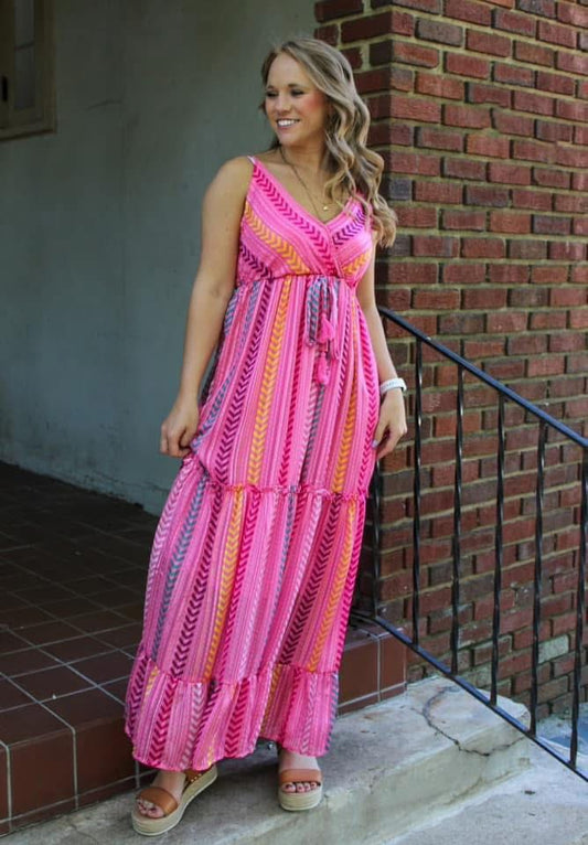 Mavvy Pink Chevron Maxi