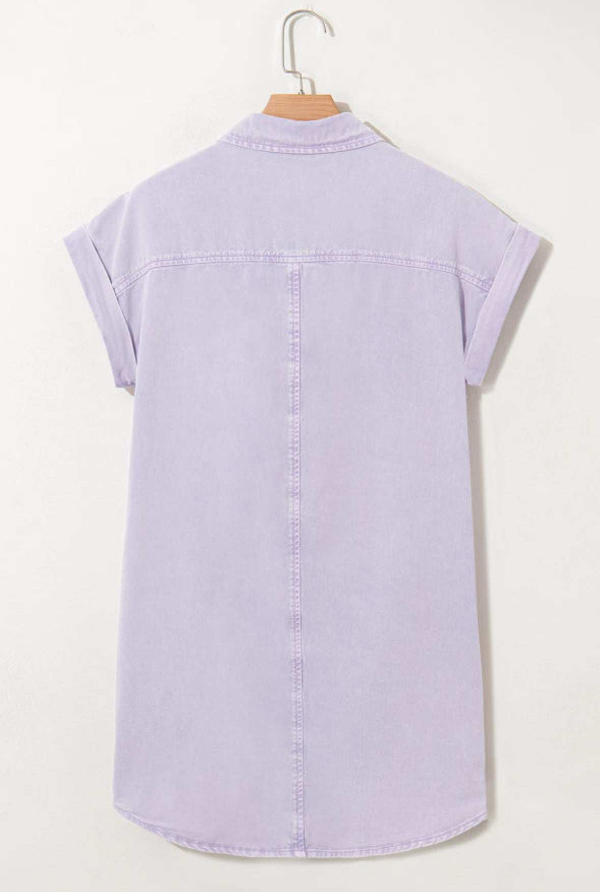 Lavender Button Down Denim Dress