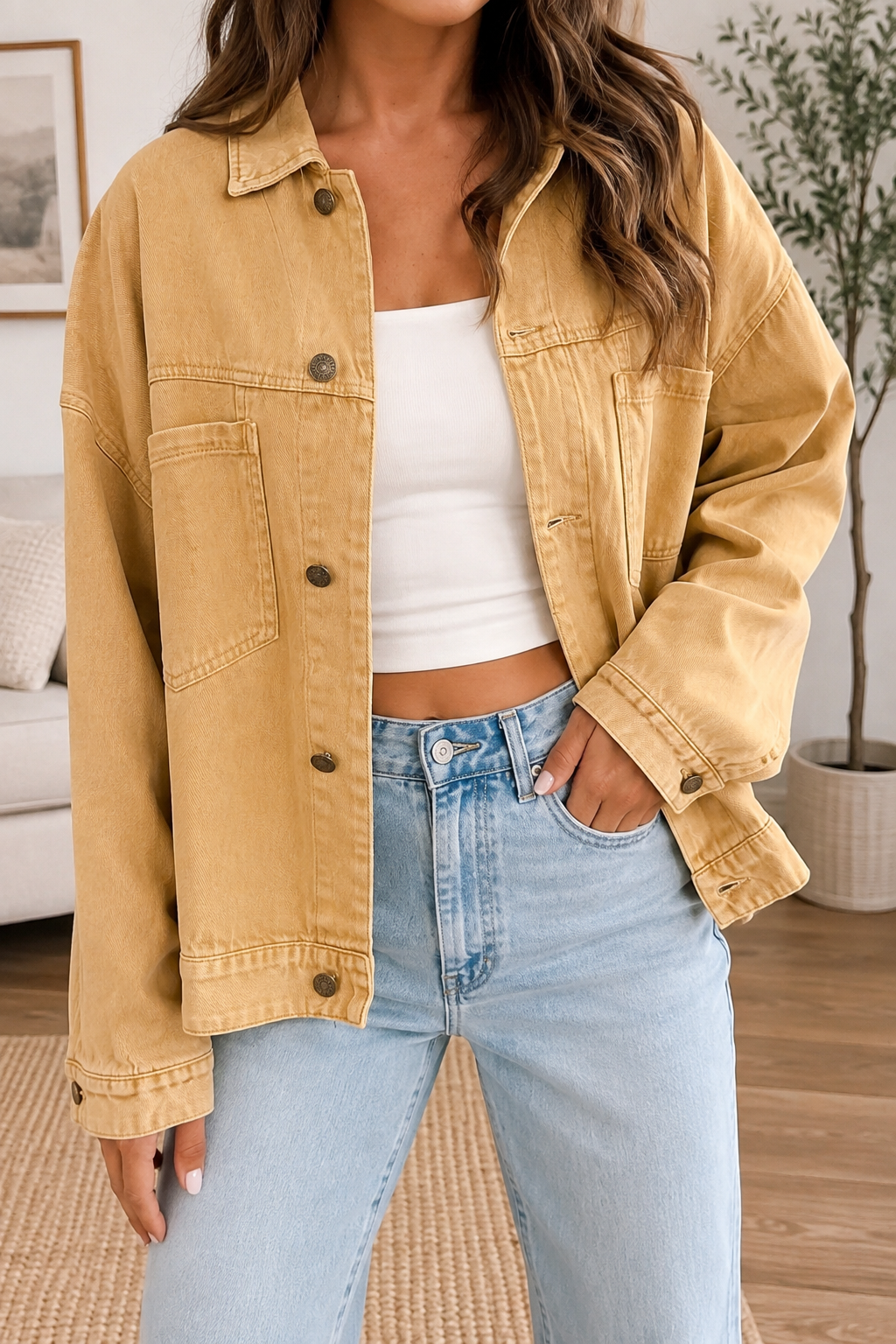 Metal Button Denim Jacket RTS