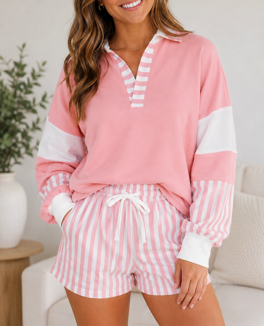 Pink Striped Colorblock Set RTS