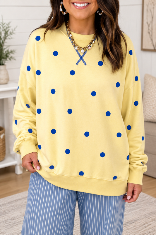Yellow Polka Dot Plus Top